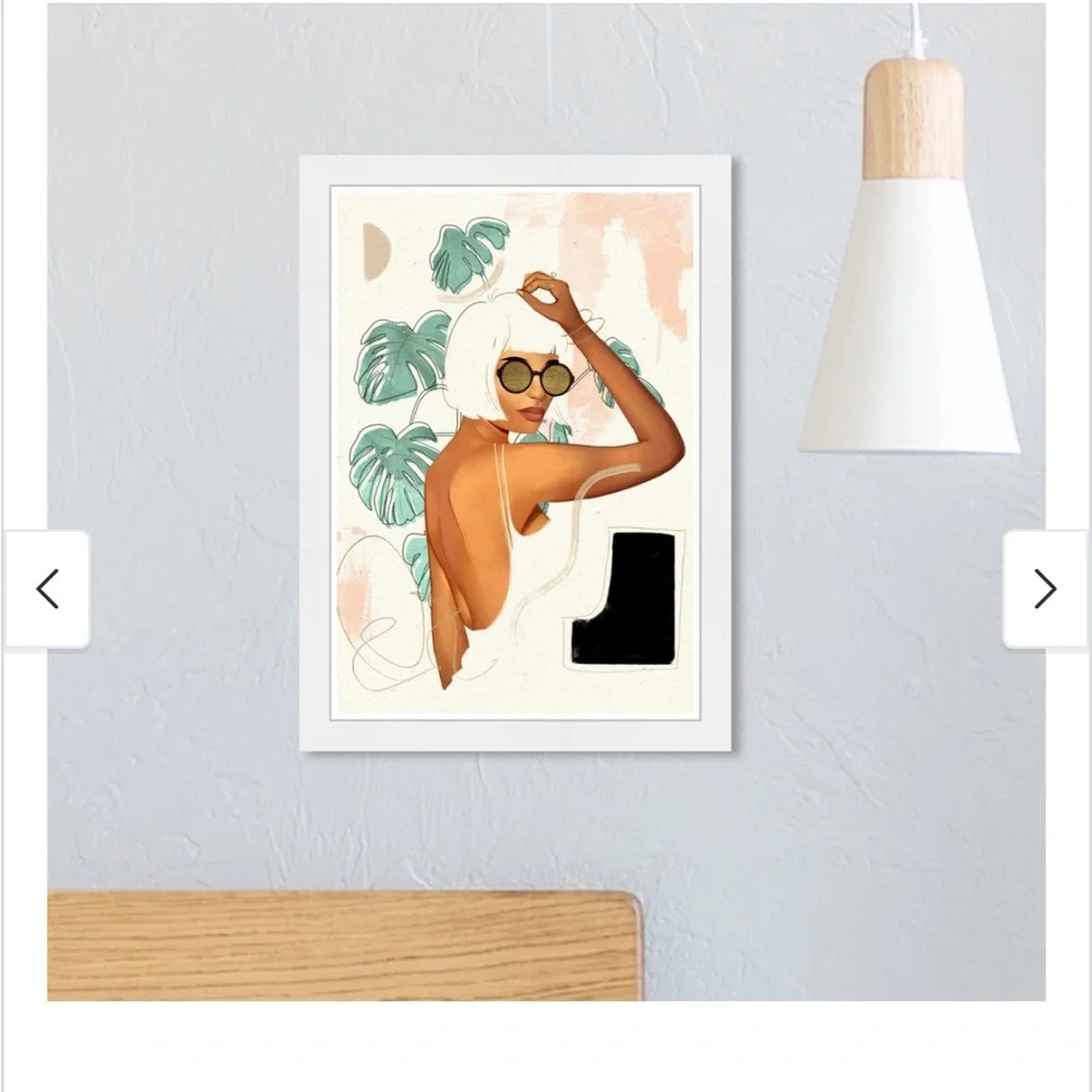 Wynwood Studio Framed Wall Art 19x13” Art Print Women Jungle Boho - Picture 2 of 5